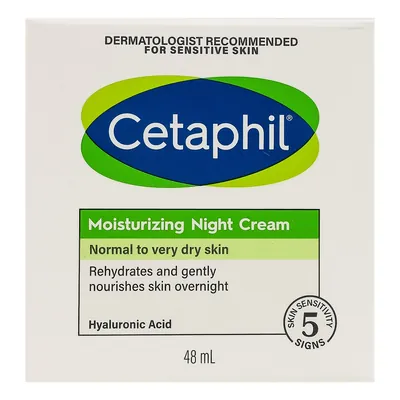 Крем для обличчя Cetaphil Moisturizer Night Cream нічний зволожуючий для нормальної, чутливої та дуже сухої шкіри, 48 г