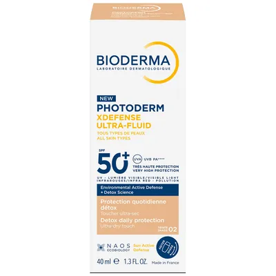 Ультра-флюїд сонцезахисний Bioderma Photoderm XDеfense SPF50+ для обличчя тонуючий відтінок 02, 40 мл
