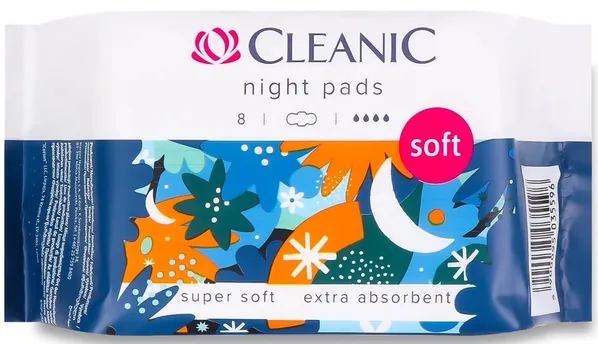 Прокладки гігієнічні Cleanic Soft Night, 8 шт