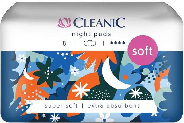 Прокладки гігієнічні Cleanic Soft Night, 8 шт