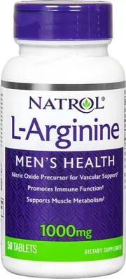 Аргінін Natrol Arginine 1000, 50 таблеток