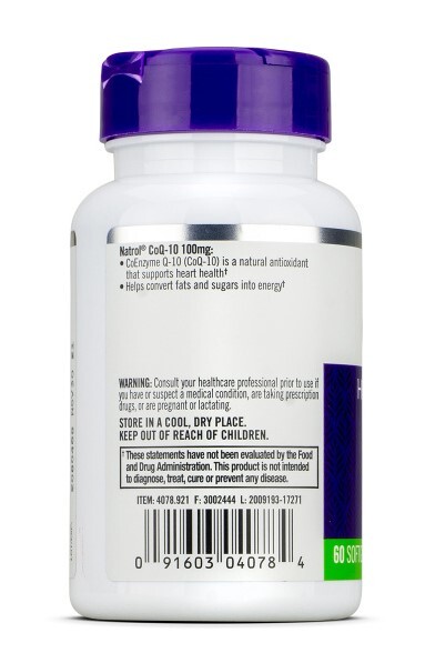Коэнзим Natrol CoQ-10 100 mg, 60 капсул
