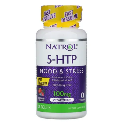 Натуральна добавка Natrol 5-HTP 100 mg F / D, 30 таблеток