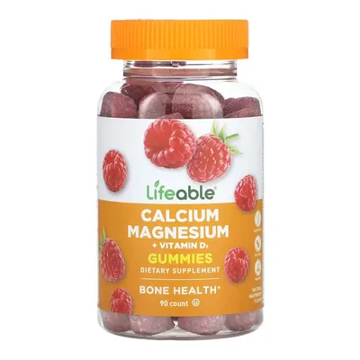 Кальцій, магній + вітамін D3 Lifeable Calcium Magnesium + Vitamin D3, 90 жувальних цукерок