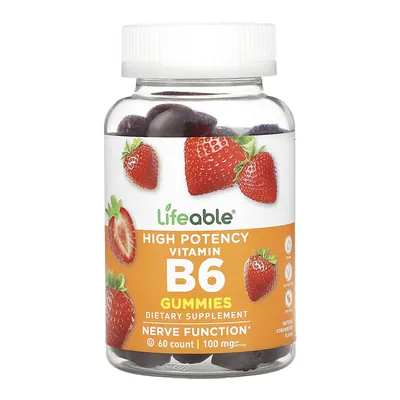 Вітамін В Lifeable Vitamin B6, 60 жувальних цукерок