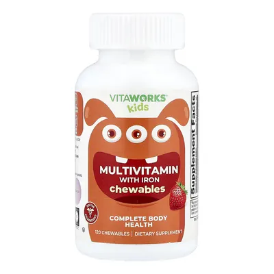 Мультивітаміни з залізом для дітей Lifeable VitaWorks Kids Multivitamin with Iron, 120 жувальних таблеток