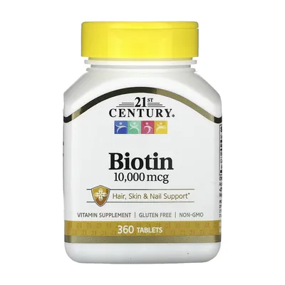 Біотин 21st Century Biotin 10000 мкг, 360 таблеток