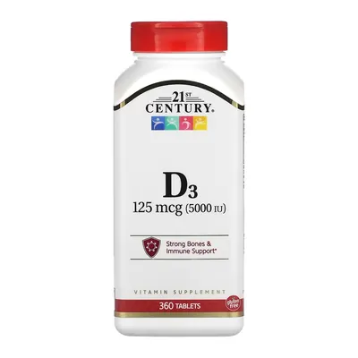 Вітамін Д3 21st Century Vitamin D3 5000 МО (125 мкг), 360 таблеток