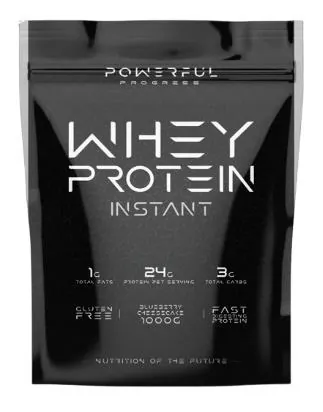 Протеїн сироватковий концентрат Powerful Progress 100% Whey Protein Instant чорничний чізкейк, 1000 г