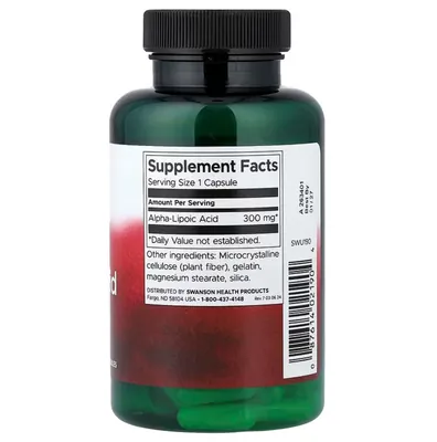 Альфа-ліпоєва кислота Swanson Alpha Lipoic Acid 300 мг, 120 капсул