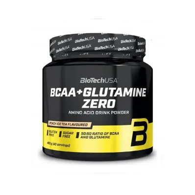 Амінокислоти Biotech BCAA + Glutamine ZERO, холодний чай-персик, 480 г