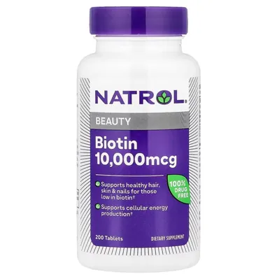 Біотин Natrol Biotin 10000 мкг, 200 таблеток