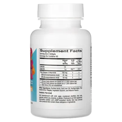 Риб'ячий жир для дітей California Gold Nutrition Kids DHA Chewables полунично-лимонний смак, капсули жувальні №180