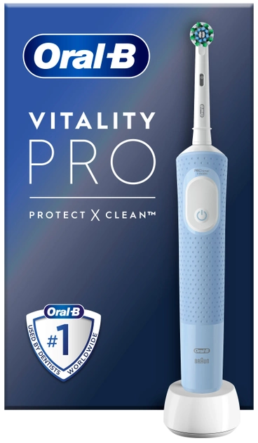 Электрическая зубная щетка Oral-B Pro Protect X Clean голубая, 1 штука