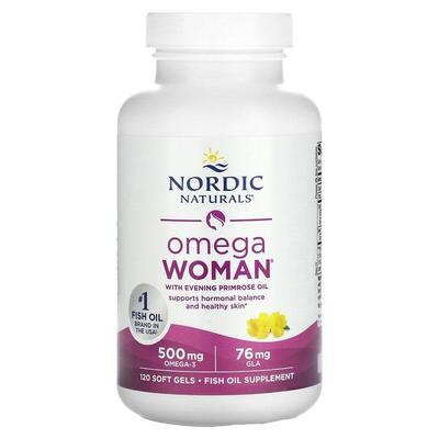 Омега-3 и вечерняя примула для женщин Nordic Naturals Omega With Evening Primrose лимон, 120 капсул