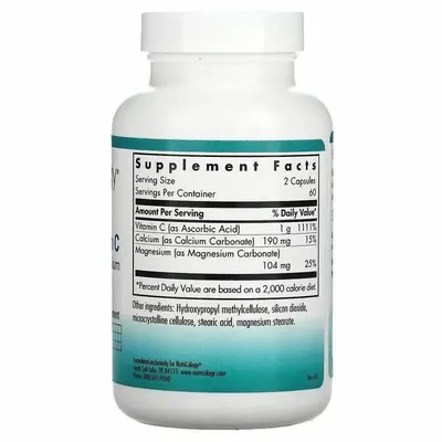 Вітамін C буферизований Nutricology Buffered Vitamin C з кальцієм та магнієм, 120 вегетаріанських капсул