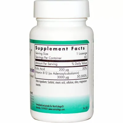 Вітамін В12 (аденозилкобаламін) Nutricology B12 Adenosylcobalamin, 60 таблеток