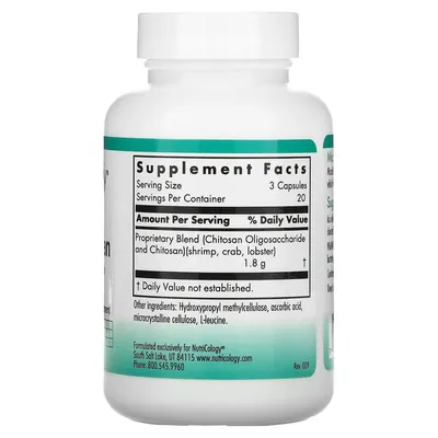 Мікрохітозан Nutricology MicroChitosan для схуднення, 60 капсул