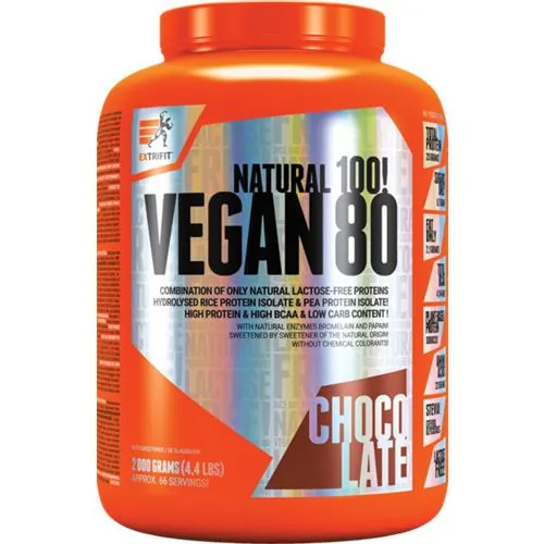 Протеїн рослинний ізолят Extrifit Vegan 80 Natural 100! шоколад, 2 кг