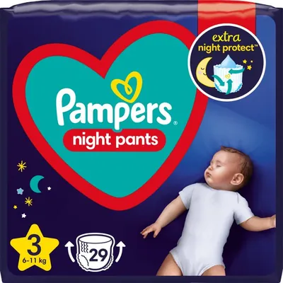Підгузки-трусики Pampers Night Pants дитячі розмір 3, 6-11 кг, нічні, 29 шт