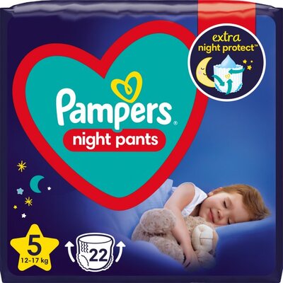 Підгузки-трусики Pampers Night Pants дитячі розмір 5, 12-17 кг, нічні, 22 шт
