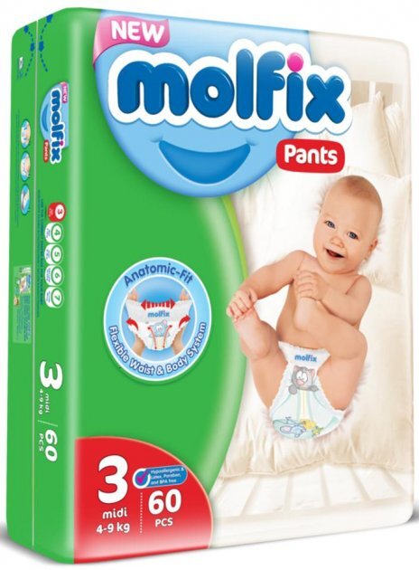 Підгузки-трусики Molfix Jumbo дитячі, розмір 3 midi, 4-9 кг, 60 шт