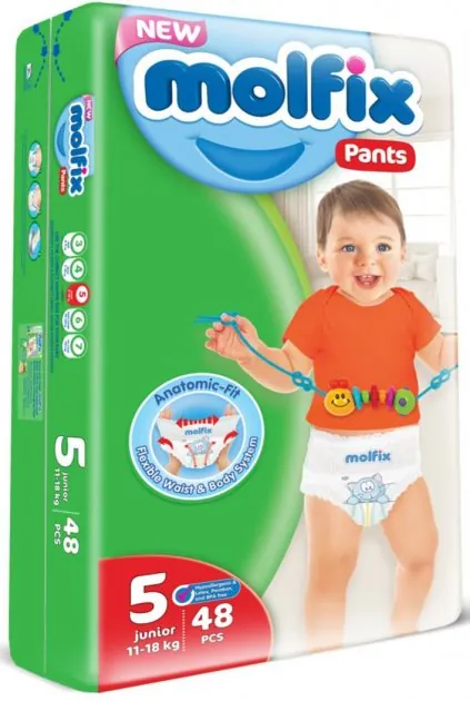Підгузки-трусики Molfix Jumbo дитячі, розмір 5 junior, 11-18 кг, 48 шт