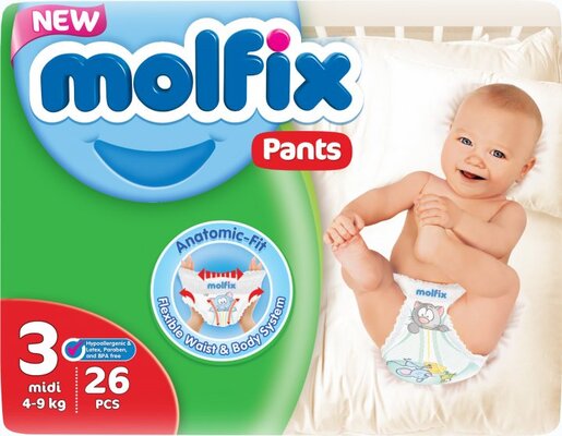 Подгузники-трусики Molfix Jumbo детские, размер 3 midi, 4-9 кг, 26 шт