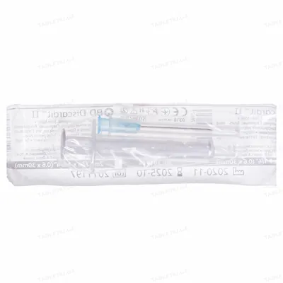 Шприц 2 мл BD Discardit двокомпонентний з голкою 23G 1 1/4" (0,6 х 30 мм), 1 штука