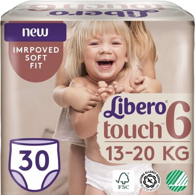 Подгузники-трусики Libero Touch Pants размер 6, 13-20 кг, 30 шт