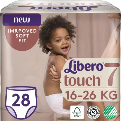 Підгузки-трусики Libero Touch Pants розмір 7, 16-26 кг, 28 шт