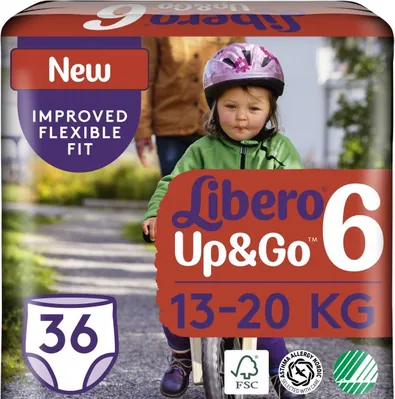 Підгузки-трусики Libero Up & Go розмір 6, 13-20 кг, 36 шт