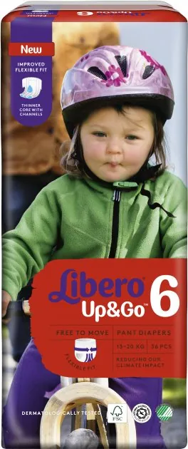 Підгузки-трусики Libero Up & Go розмір 6, 13-20 кг, 36 шт