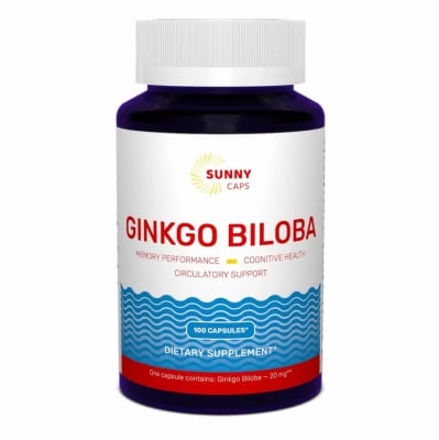 Гинкго билоба Sunny Caps Ginkgo Biloba по 20 мг №100