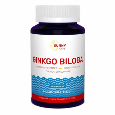 Гінкго білоба Sunny Caps Ginkgo Biloba по 20 мг №100