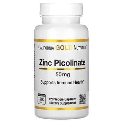 Цинк піколінат California Gold Nutrition Zinc Picolinate 50 мг вег. капсули №120