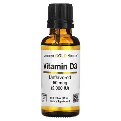 Витамин D3 California Gold Nutrition Vitamin D3 2000 МЕ, 30 мл