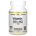 Витамин D3 + K2 California Gold Nutrition Vitamin D3 + K2 веганские капсулы №60
