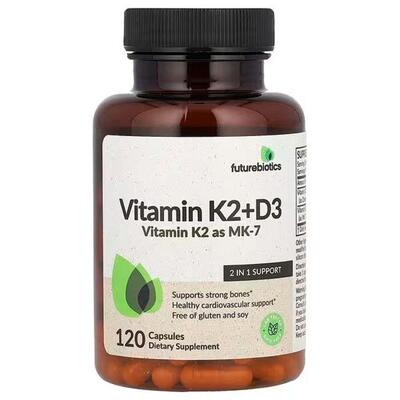 Витамин Д3+К2 Futurebiotics Vitamin D3+К2 5000 МЕ/90 мкг, 120 капсул