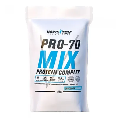 Протеїн комплексний Vansiton Pro-70 Mix Protein Complex, шоколад-кокос, 450 г