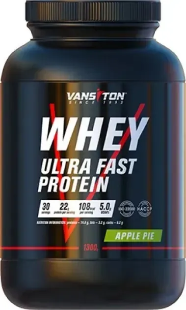 Протеїн сироватковий концентрат Vansiton Ultra Fast Protein, яблучний пиріг, 1,3 кг