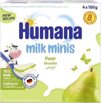 Продукт кисломолочний Humana з грушею для дітей з 8 місяців, 4 х 100 г