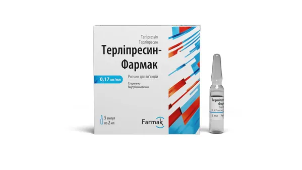 Терліпресин-Фармак розчин д/ін. 0.17 мг/мл по 2 мл №5 в амп.