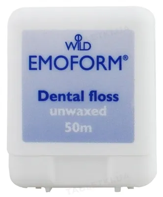Зубна нитка Dr.Wild Emoform невощена, тонка, 50 м