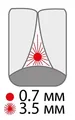 Міжзубні йоржики Paro Swiss 3star-grip, x-тонкі, сині, 3.5 мм, 4 шт