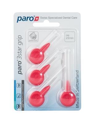Межзубные ершики Paro Swiss 3star-grip, xxx-тонкие, красные, 2 мм, 4 шт