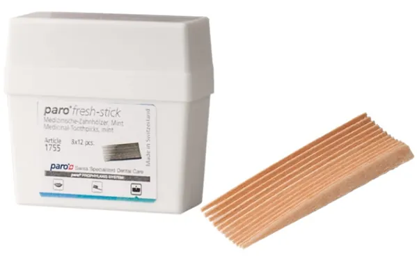 Зубочистки Paro Swiss fresh-sticks медичні з ментолом, 96 шт