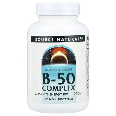 Вітаміни групи В Source Naturals B-50 Complex, 100 таблеток