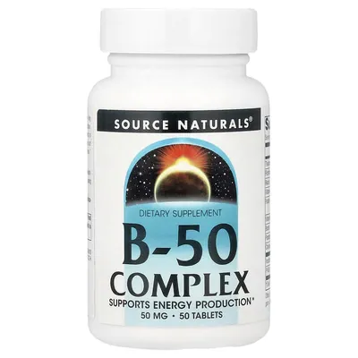Вітаміни групи В Source Naturals B-50 Complex, 50 таблеток
