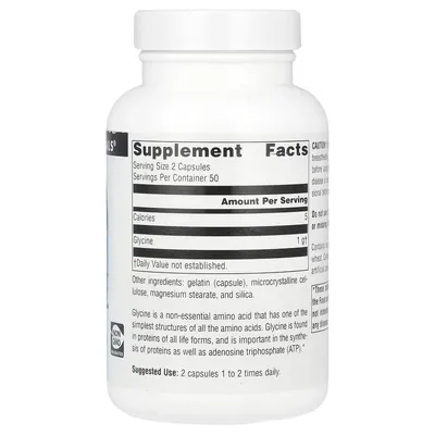 Гліцин Source Naturals Glycine, 100 капсул